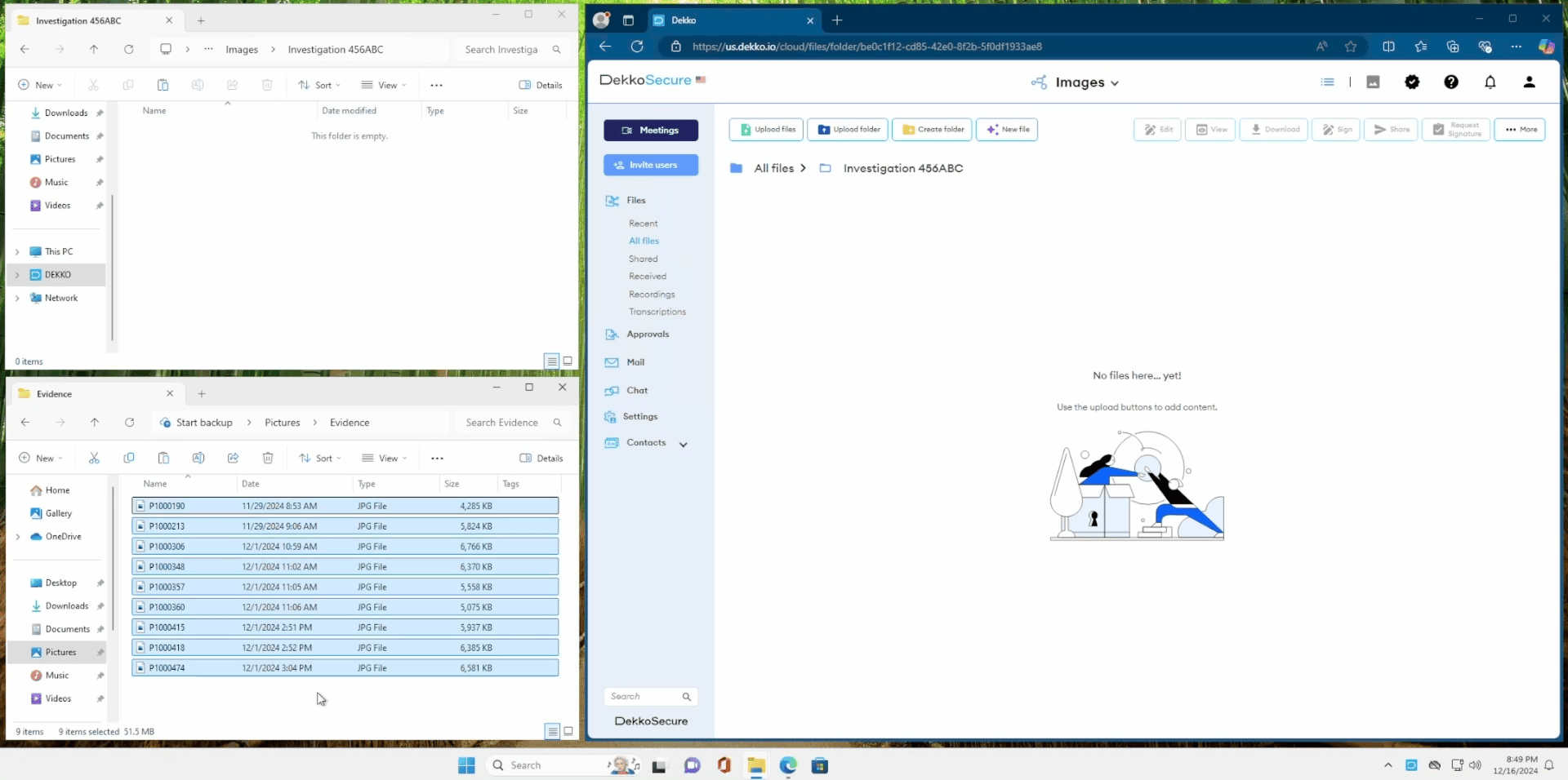 The DekkoCORE webapp and DekkoDrive running on the operating system alongside eachother. 